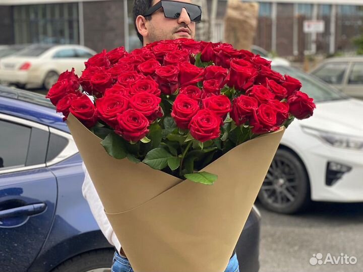 51 роза Букеты Цветы Розы 15 25 45 75 101