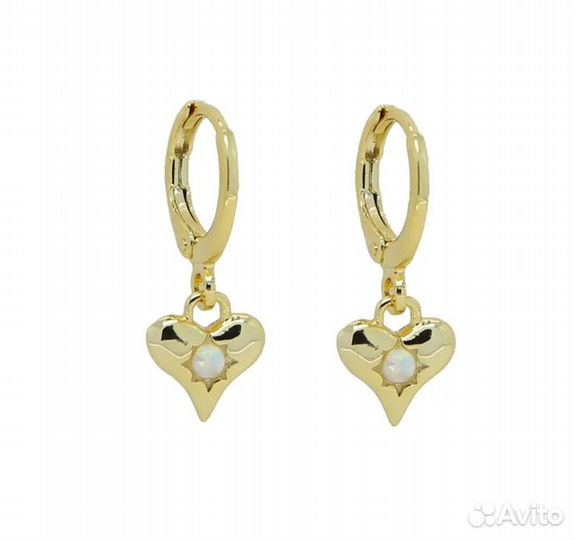 Серьги сердечки