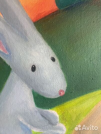 Картина для детской «Заяц в лесу»