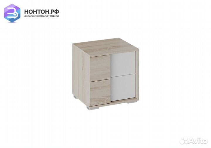 Тумба прикроватная Валери дуб сонома / белый ясень