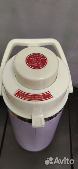 Термос китайский с помпой СССР Sunflower