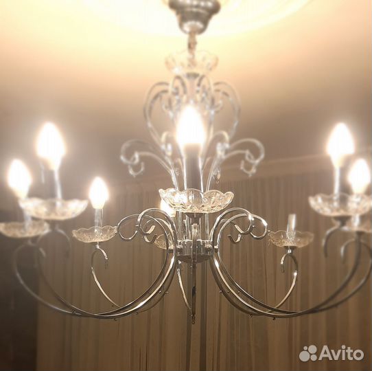 Люстра потолочная бу хрустальная