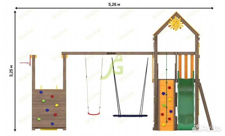 Детская площадка Панда Фани Gride мод.1