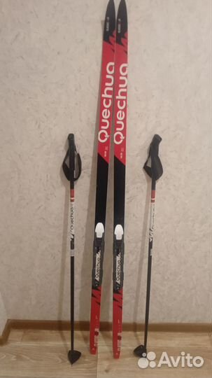 Беговые лыжи Quechua 160см +лыжные палки 115+чехол