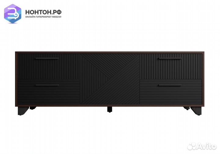 Тв-тумба со створкой Копенгаген венге / черный мат