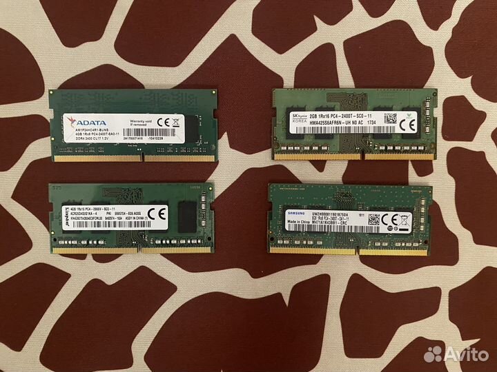 Оперативная память ddr4 so-dimm 2,4,8 GB