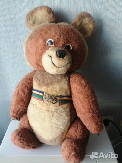 Большой плюшевый олимпийский мишка, олимпиада 80