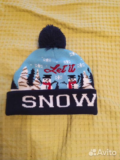 Новогодняя шапка детская мигающая