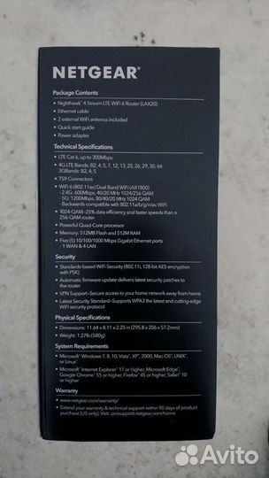 4G роутер модем Netgear 4 Stream LTE Lax20