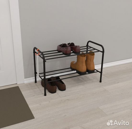 Подставка для обуви альфа 22 (2 полки) 40см, Медны