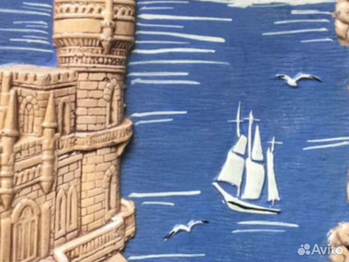 Картина из керамики «ласточкино гнездо» новая