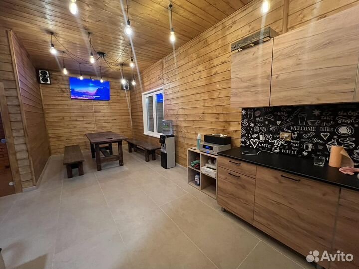 Баня на дровах с бассейном