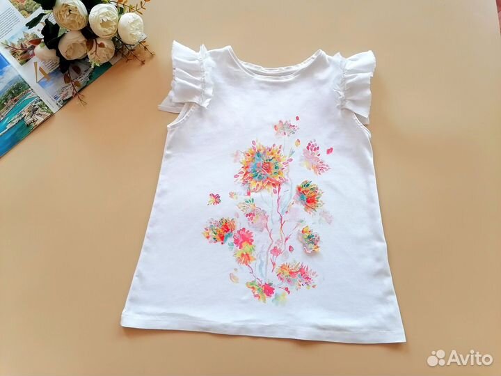 Футболка Зара и джинсовы шорты для девочки 128