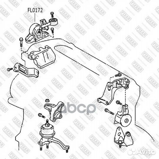 Опора двигателя правая FL0172 fixar