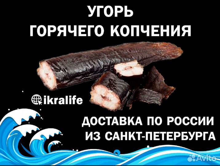 Угорь горячего копчения. Доставка по РФ