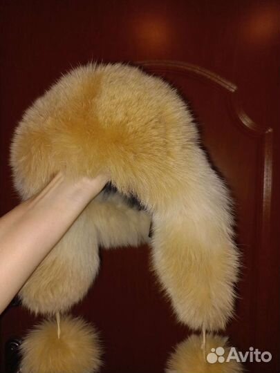 Шапка ушанка женская песец