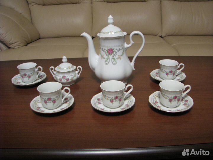 Кофейный фарфоровый сервиз. Чехословакия,70-80 гг