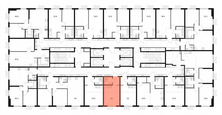 Квартира-студия, 20 м², 32/33 эт.