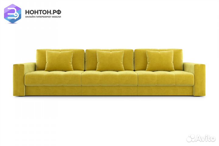 Диван тик-так Монарх 3-х местный горчичный