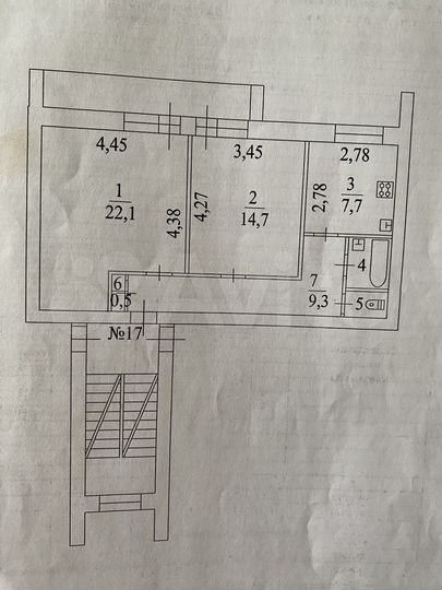 2-к. квартира, 61,1 м², 3/3 эт.