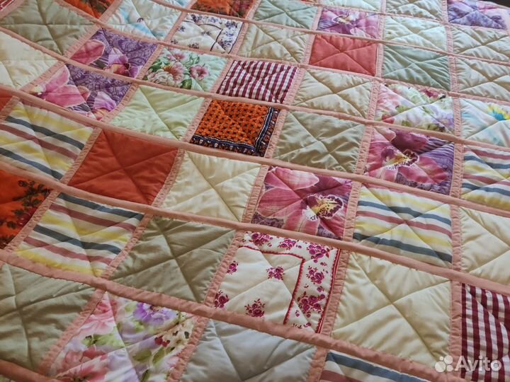 Одеяло двухспальное лоскутное ручная работа
