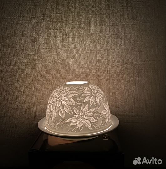 Подсвечник костяной фарфор. Цветы. Германия