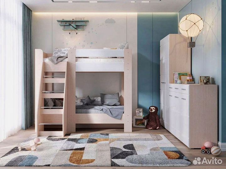 Кровать симба двухярусная белый