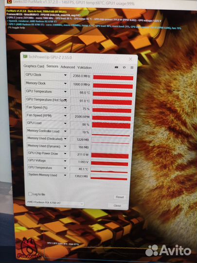 Asus rog strix rx6700xt + подставка