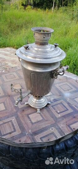 Самовар СССР, на углях, подтекает