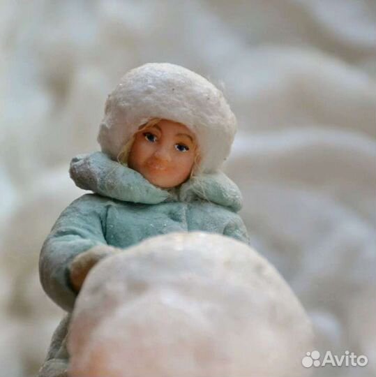 Ватная игрушка на ёлку