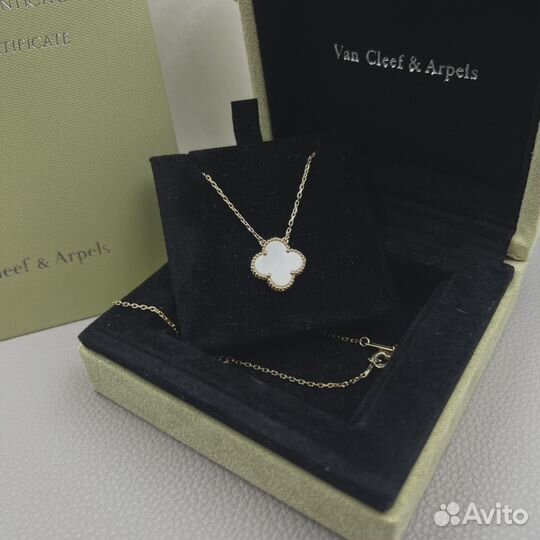 Van cleef подвеска клевер золотая