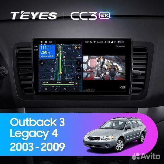 Магнитола Teyes CC3 2K 4/64 Subaru Outback 3 03-09