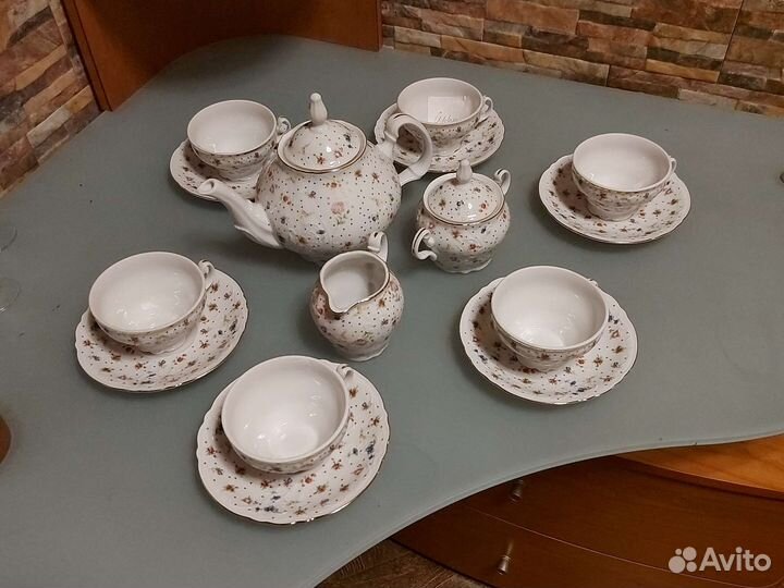 Сервиз чайный Цветочный декор Чехия