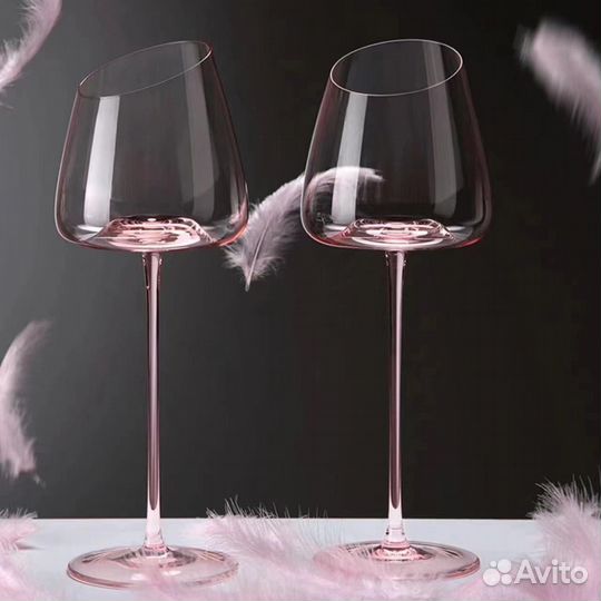Бокалы для вина розовые 590 мл 2 шт