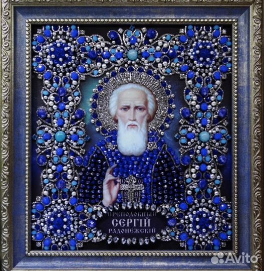 Иконы вышитые хрустальными камнями именные