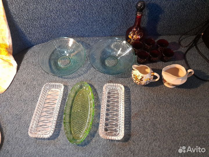 Посуда СССР цветное стекло хрусталь пакетом
