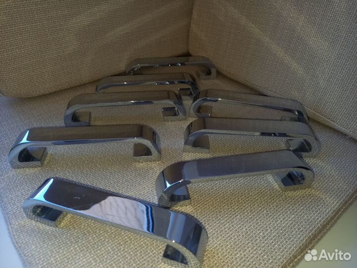 Ручка скоба для мебели, 128мм, серебро, 8 штук