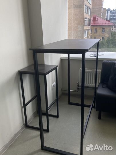 Стол и стул барный высокий лофт стойка