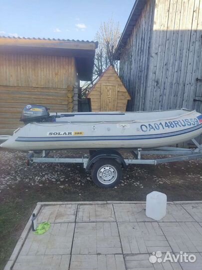 Лодка пвх нднд Солар 380 мотор Yamaha F20 BMH 4т