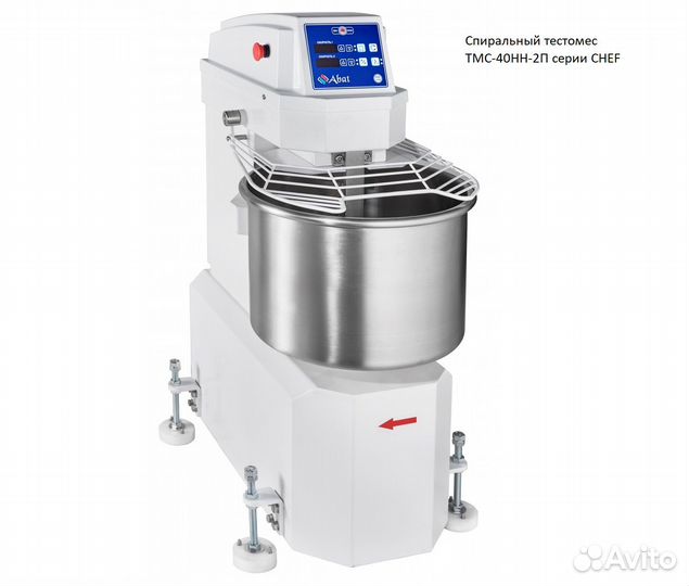 Тестомес спиральный Abat тмс 40нн 2П chef 2