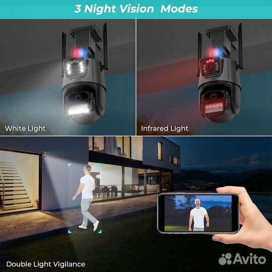 8 мп 4K IP-камера WiFi PTZ с двумя объективами