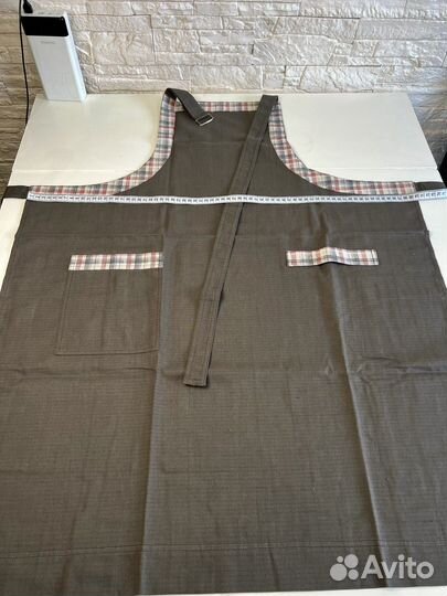 Комплект из льна для кухни-фартук/передник