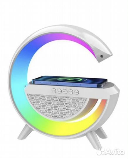 Беспроводная зарядка ночник rgb колонка iPhone