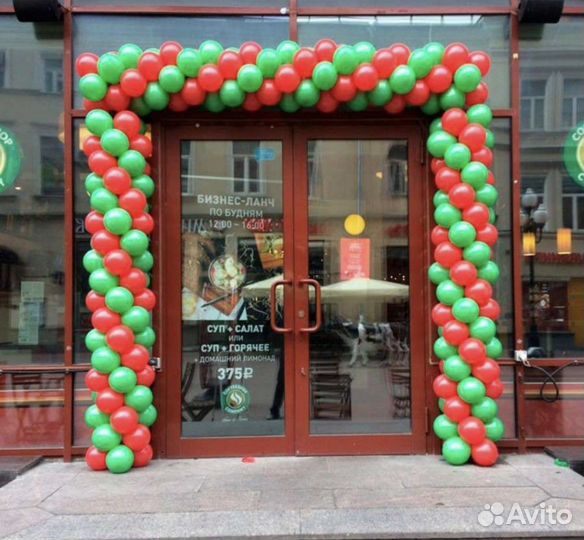 Оформление шарами, гирлянда из шаров на открытие