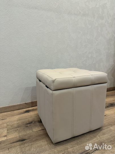Пуф бежевый с местом хранения