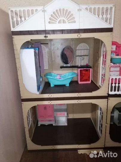Кукольный домик для барби с мебелью