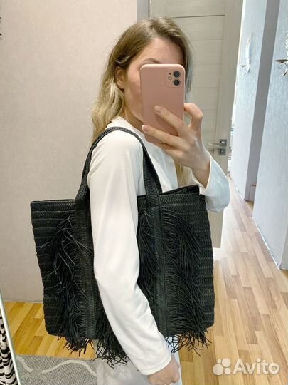 Cумка тоут соломенная плетеная