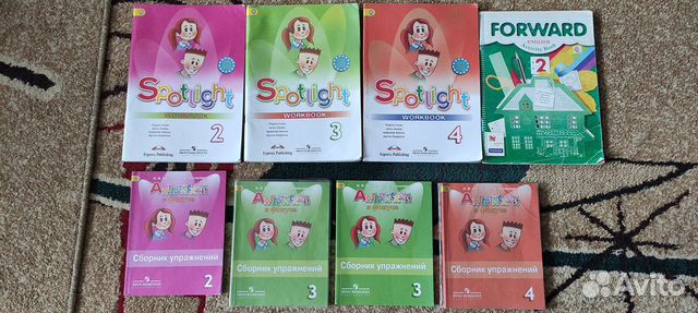 Английский Spotlight класс 2-3-4 исписаны частично
