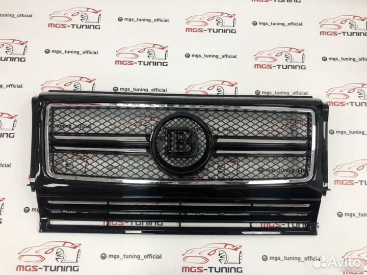 Решетка Mercedes G-class w463 знак Brabus черный