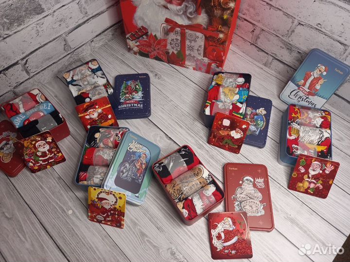 Носки мужские новогодние набор 3 пары